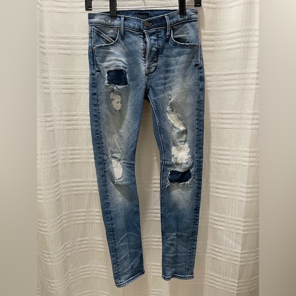 RtA distressed patchwork skinny jeans - Picture 1 of 8